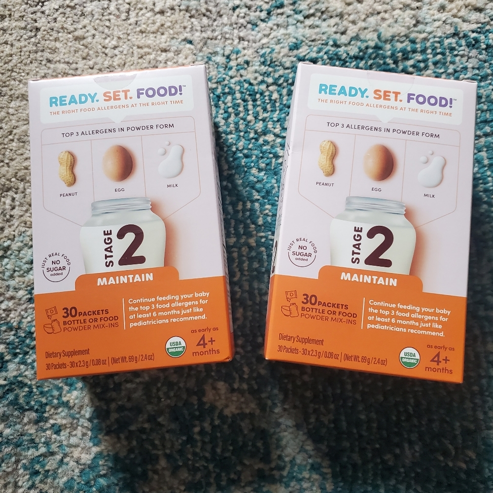 2 Boxes Ready Set Food | Early Allergen Introduction Mix-ins for Babies 4+ Mo